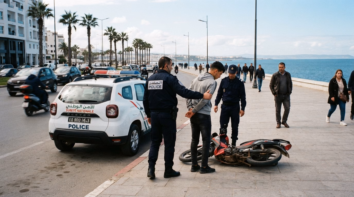 توقيف سائق دراجة نارية في طنجة بعد اعتداء على زميل